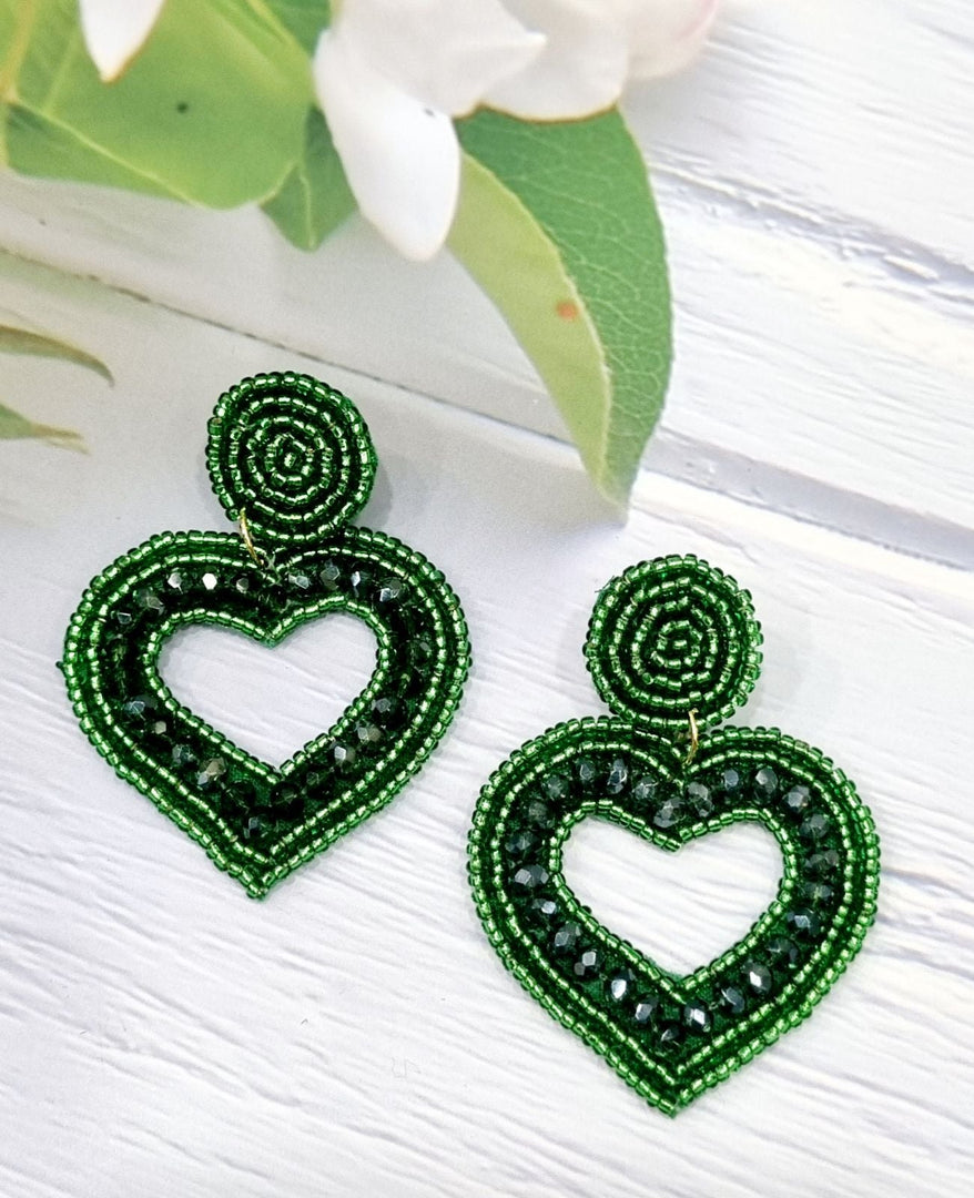 HEART STONE EARRINGS