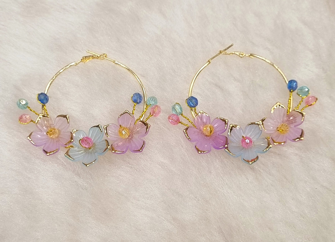 Crystal lavender & sky blue earring sku 46