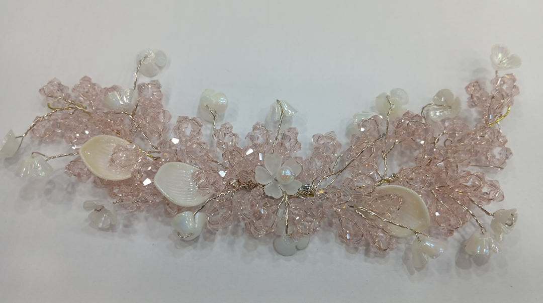 BABY PINK LEAF HAIR ACCESSORY SKU 003