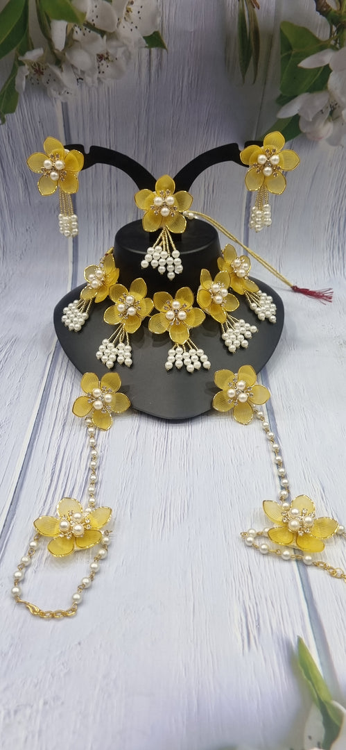 YELLOW ACRYLIC HANDMADE Jewellery Sets for Womens SKU548
