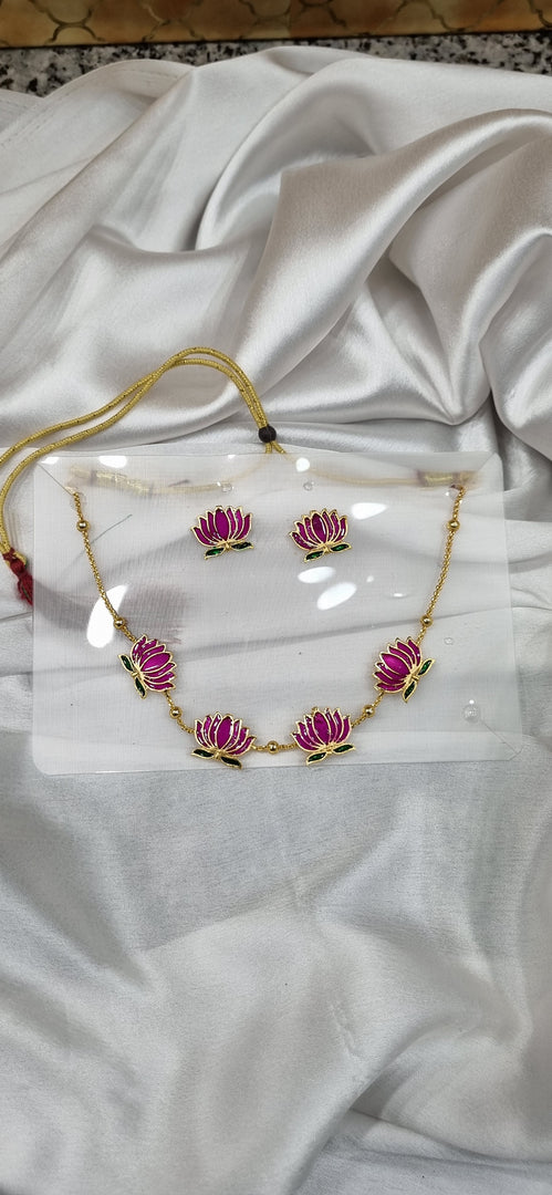 LOTUS PINK NECKLACE  SKU11