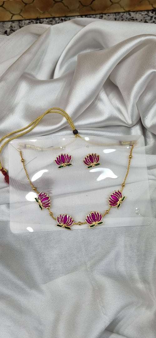LOTUS PINK NECKLACE  SKU11
