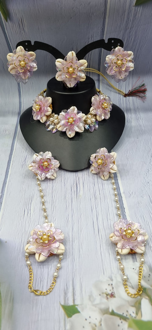 LAVENDAR COLOUR IN ACRYLIC SHELL HANDMADE Jewellery Sets for Womens SKU572