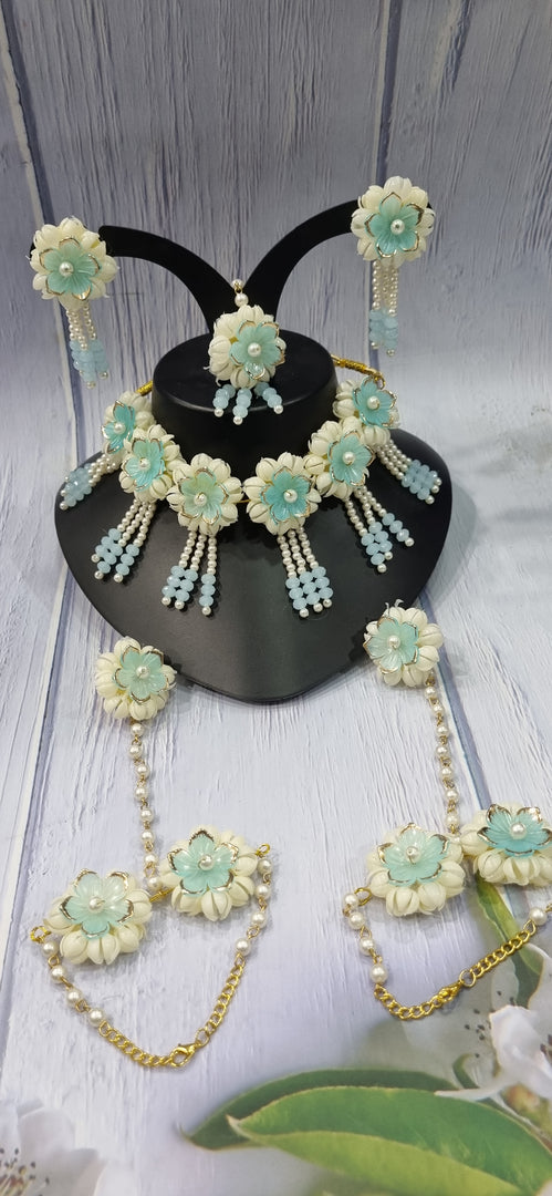 SKY BLUE ACRYLIC HANDMADE Jewellery Sets for Womens SKU587