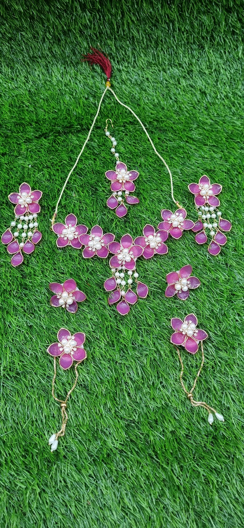 RANI PINK ACRYLIC HANDMADE Jewellery Sets for Womens SKU610