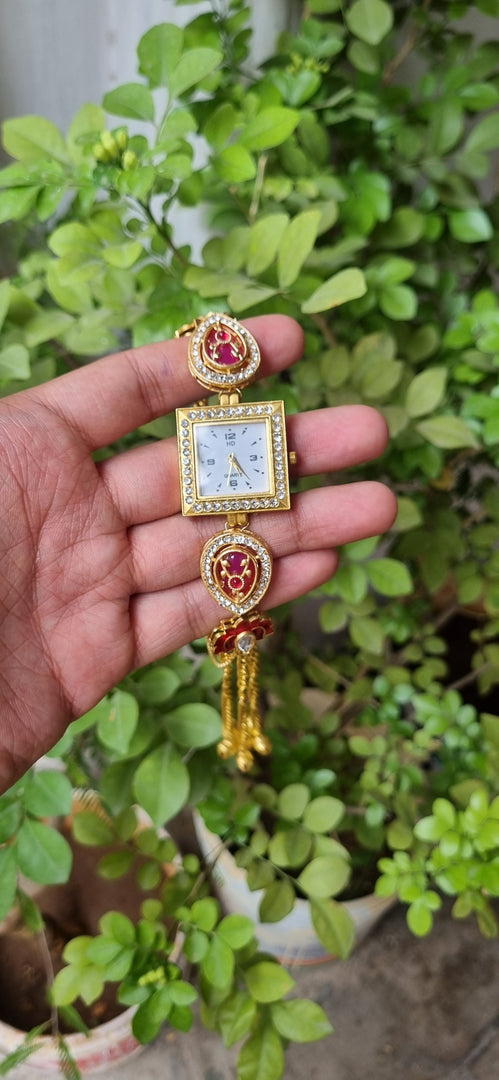 KASHMIRI KUNDAN LATKAN WATCH for Womens SKU622