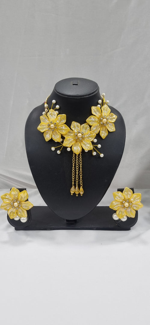 YELLOW ACRYLIC HANDMADE Jewellery Sets for Womens SKU631