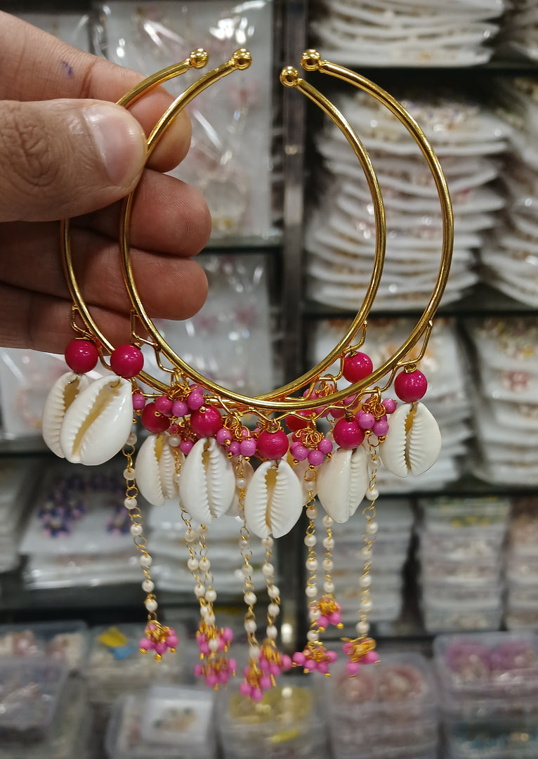 OPENABLE RANI BEADS SHELL BANGLES  for Womens SKU 647
