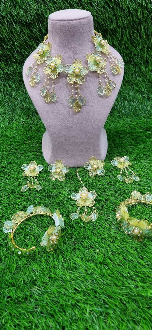 PISTA LEMON ACRYLIC HANDMADE Jewellery Sets for Womens SKU662