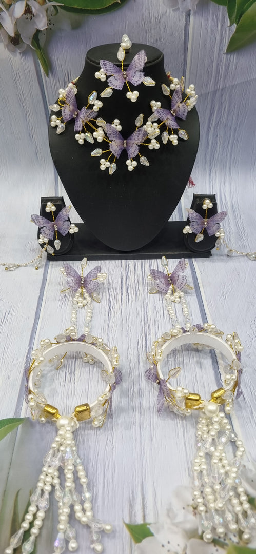 LAVENDAR BUTTERFLY CRYSTAL HANDMADE Jewellery Sets for Womens SKU667