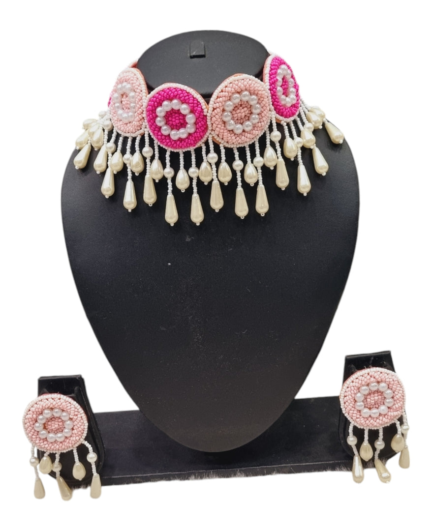 PINK SLAY Jewellery Necklace Set for Haldi-Mehndi Ceremony