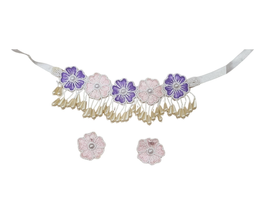 LAVENDER PINK Jewellery Necklace Set for Haldi-Mehndi Ceremony