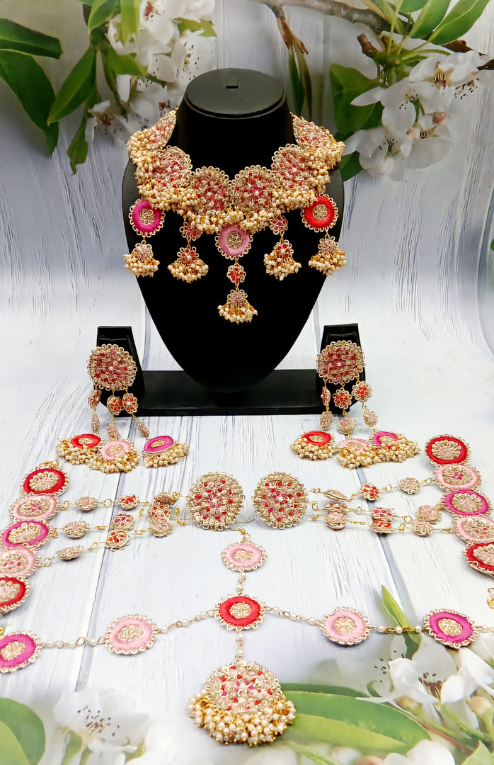 SON PARI MOTIF Handmade Beaded Necklace Jewellery Set BJ93