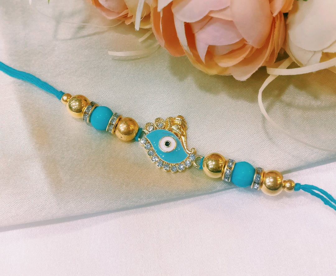 BLUE EVIL EYE GANESH BHAI RAKHI