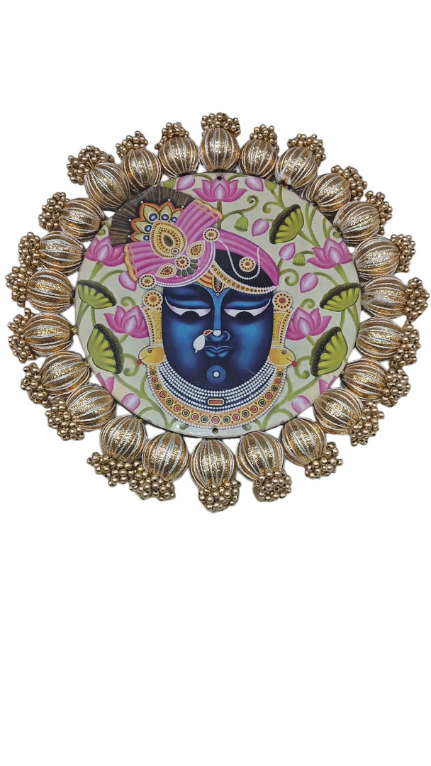 SHREE NATH JI DECOR PLATE DOUBLE SIDED FOR FESTIVALS & HOME DECOR CP09