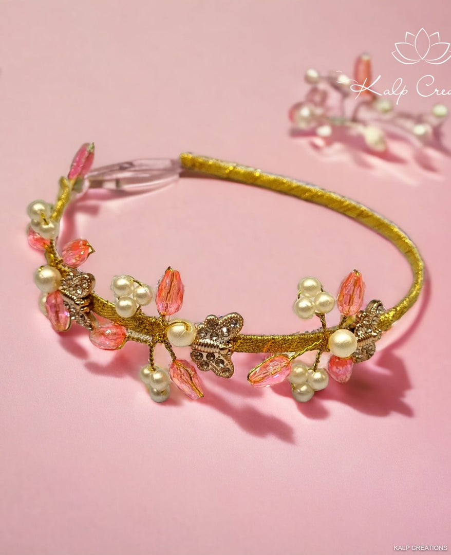 PINK CRYSTAL HANDMADE HAIRBAND