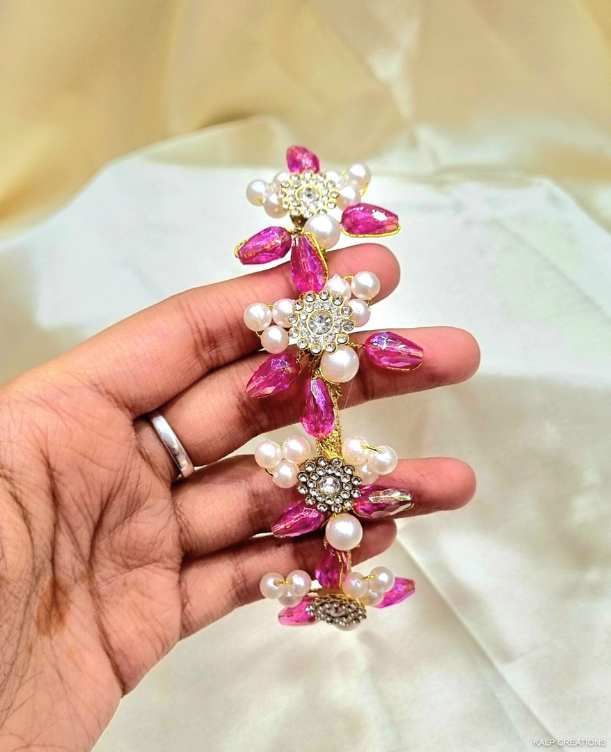 PINKY CRYSTAL ZARDOJI HANDMADE HAIRBAND