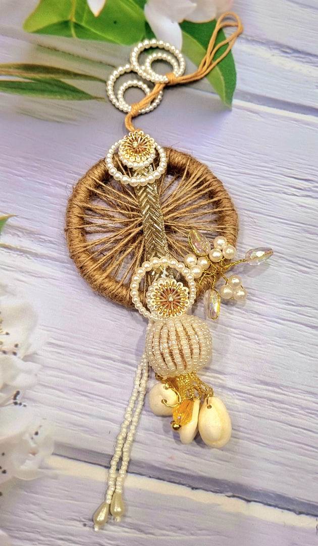 STYLISH BEIGE MOTIF LUMBA RAKHI