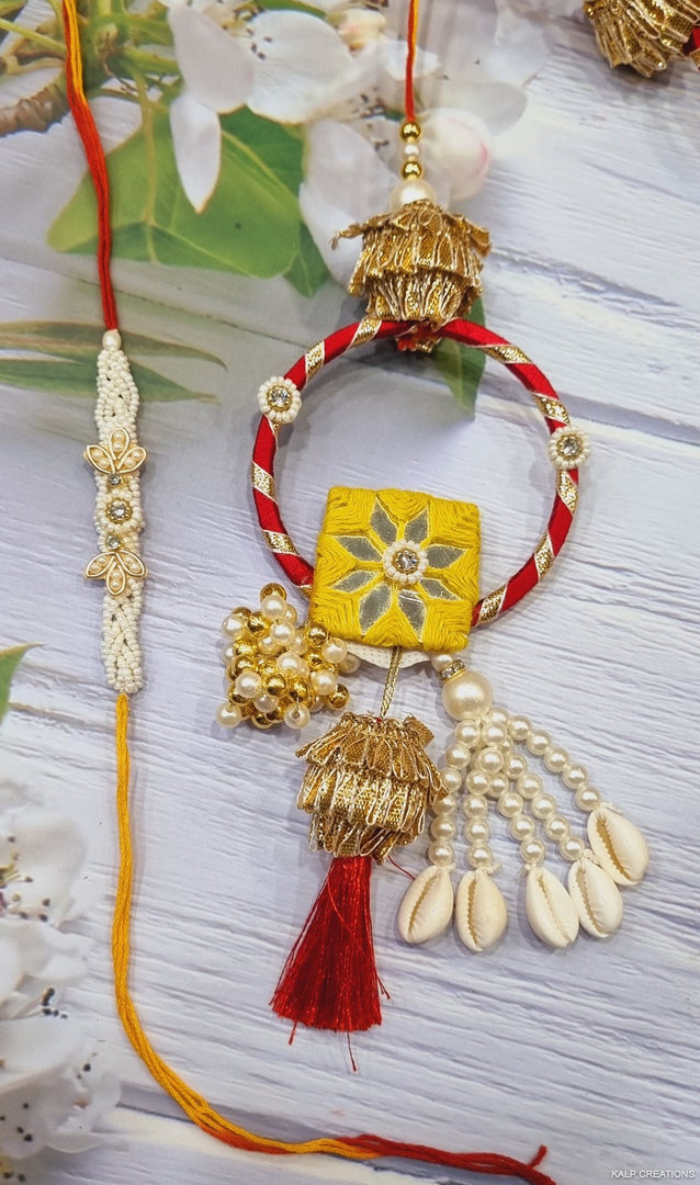 MIRROR SHELL PAIR RAKHI