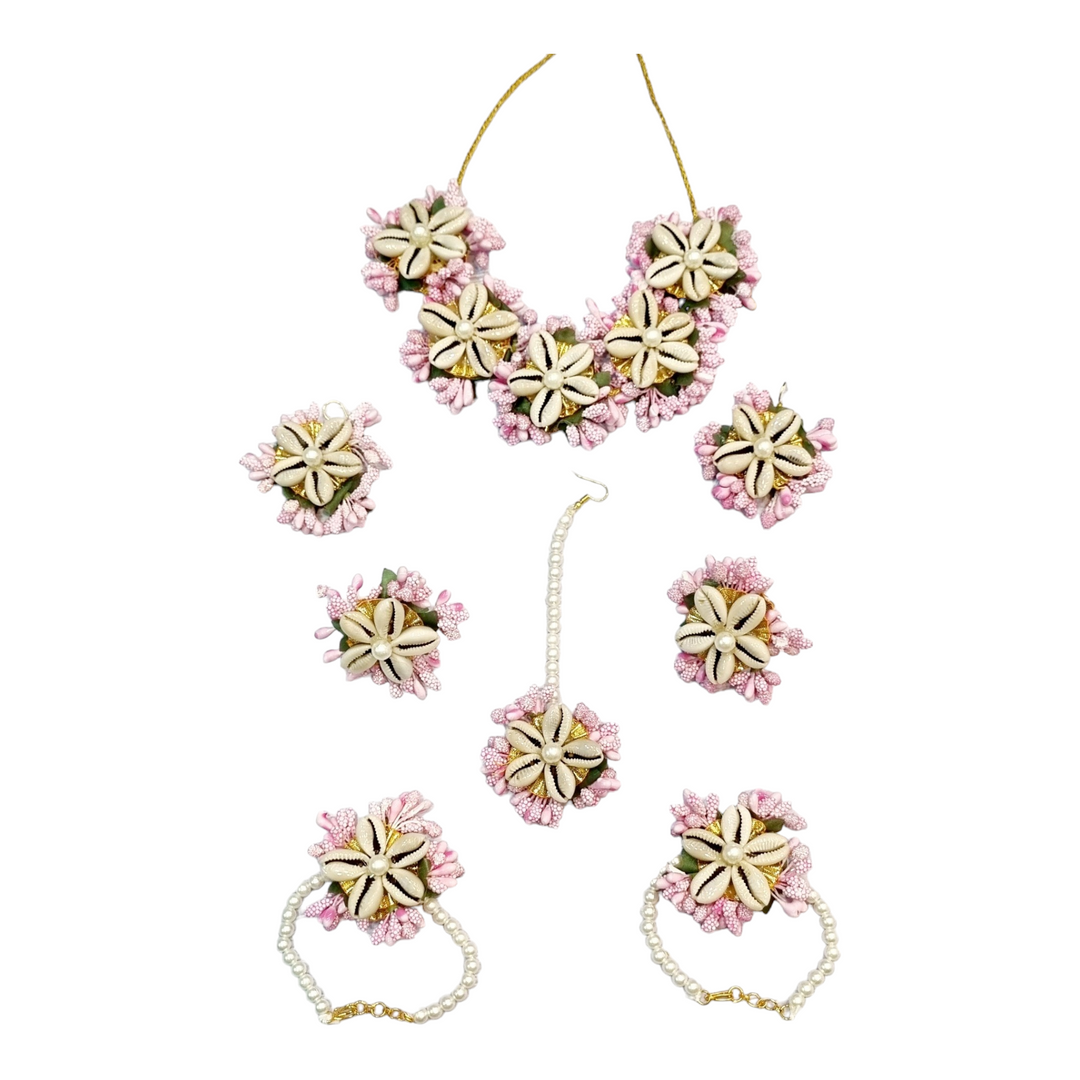 Baby Pink Shell Jewellery Sets for Womens