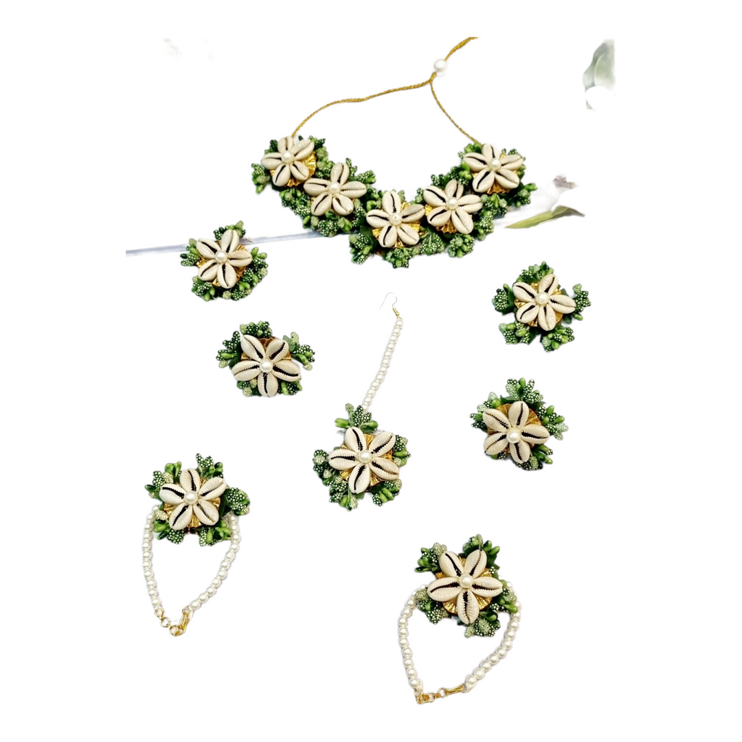 Green Shell Jewellery Sets for Womens FOR Mehndi