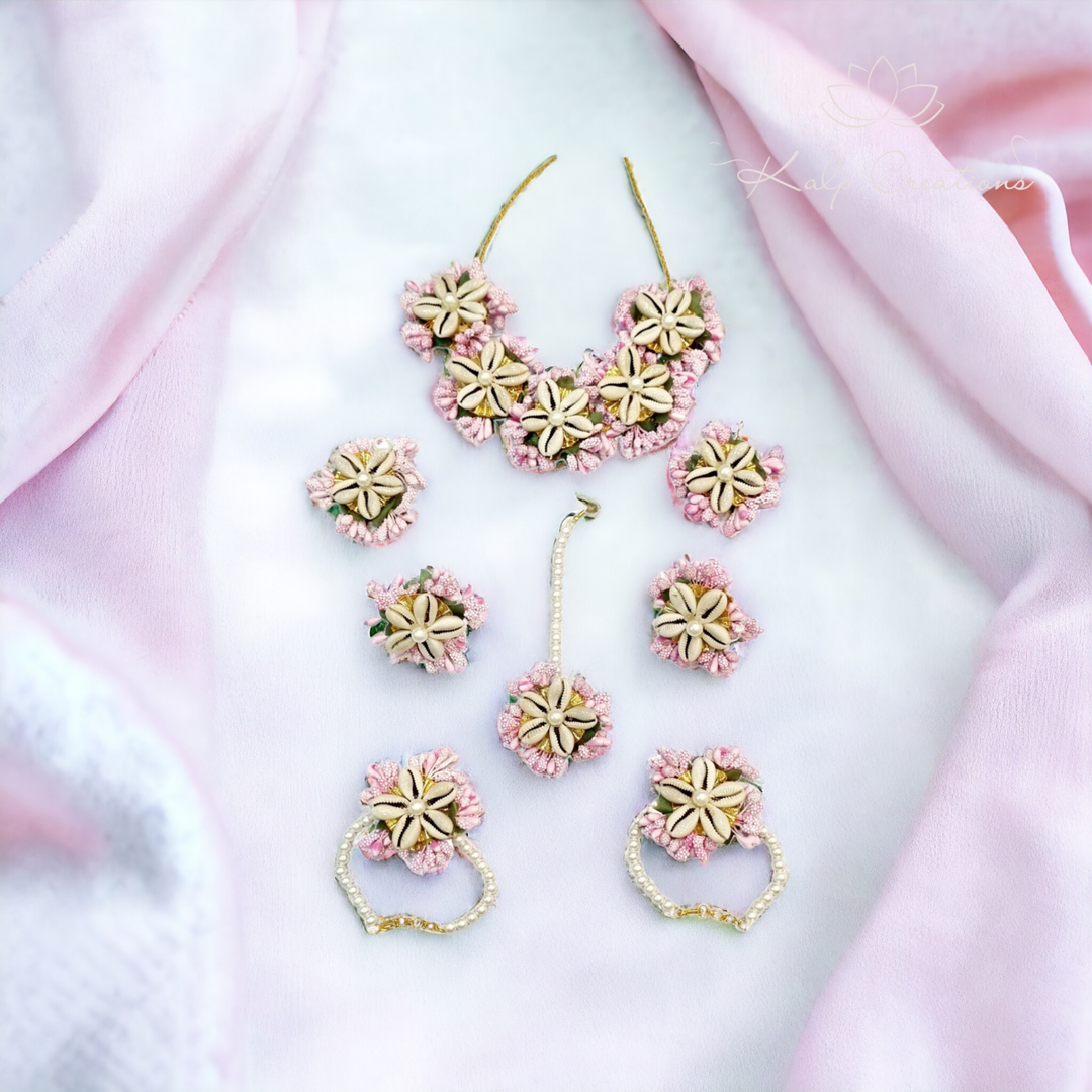 Baby Pink Shell Jewellery Sets for Womens