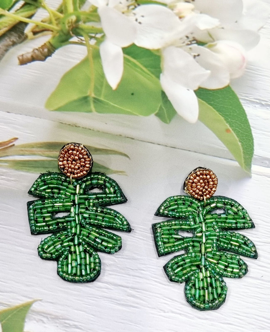 PALM LEAF HANDMADE EARRINGS