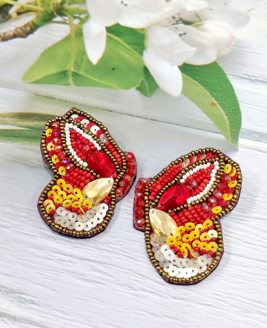 RED BUTTERFLY HANDMADE EARRINGS