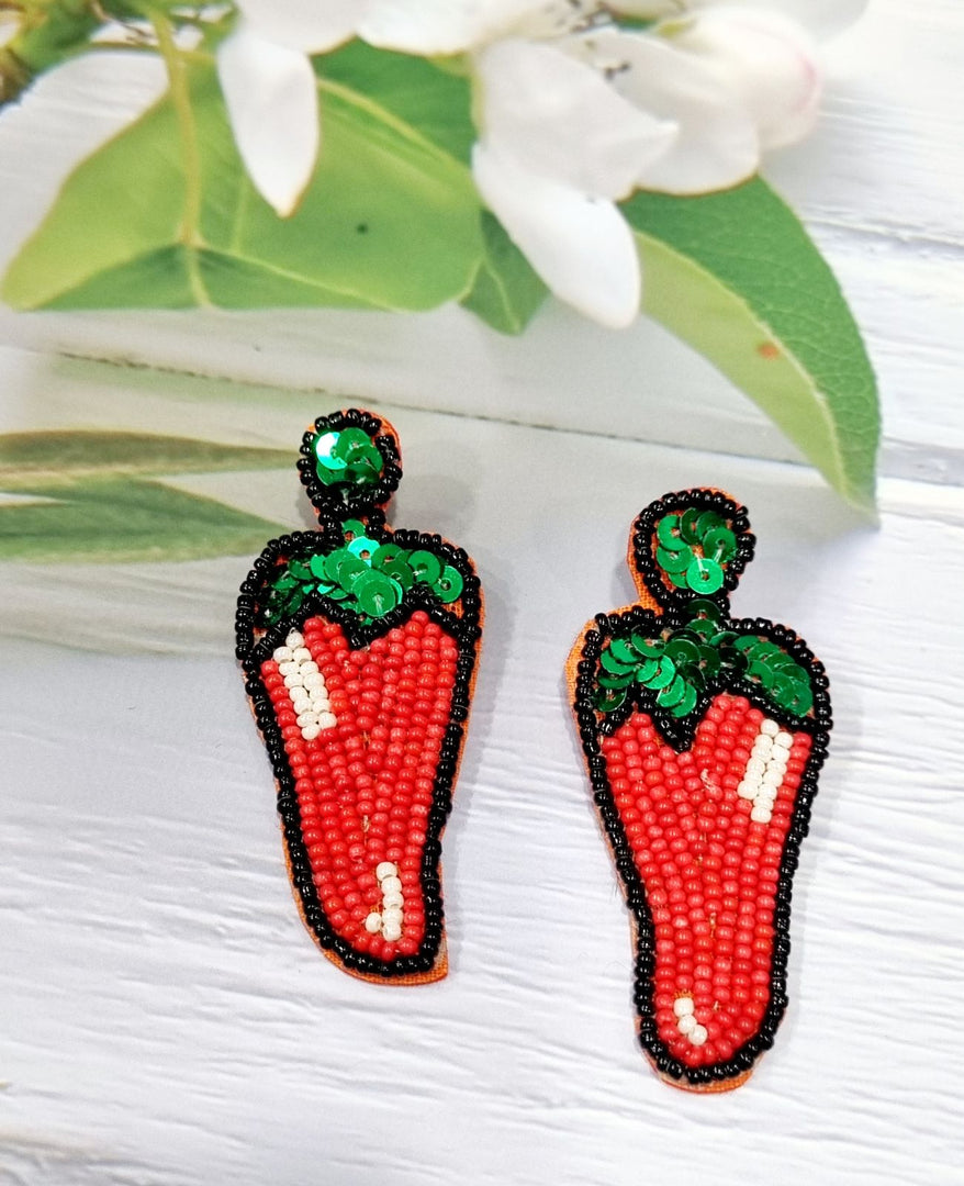 RED CHILLY HANDMADE EARRINGS