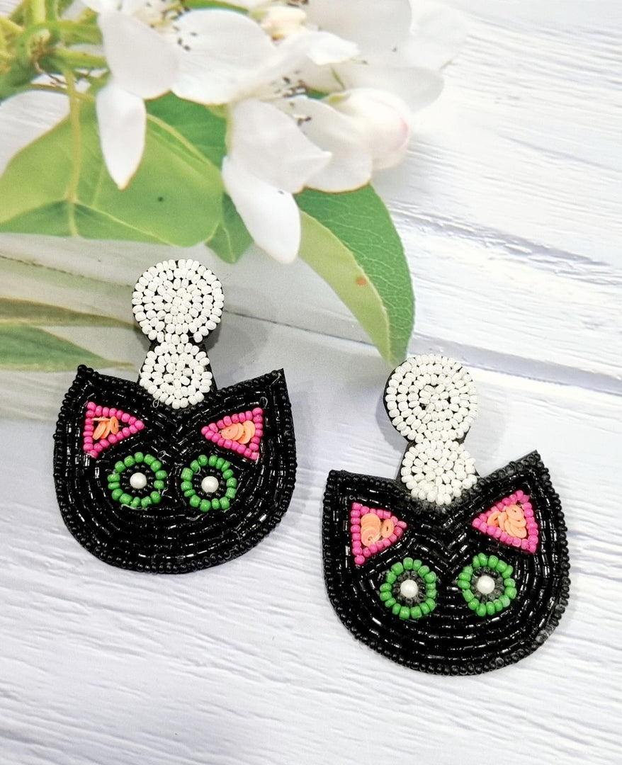 BLACK CAT EARRINGS