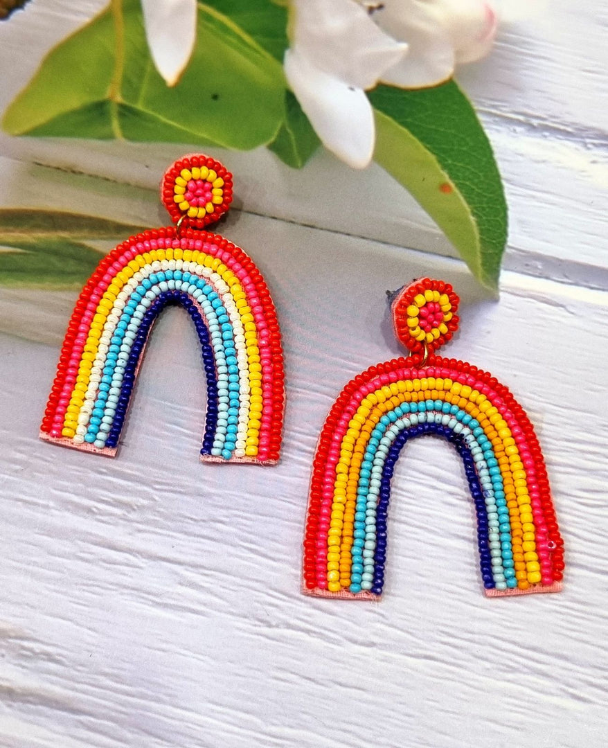 RAINBOW BEADED EARRINGS