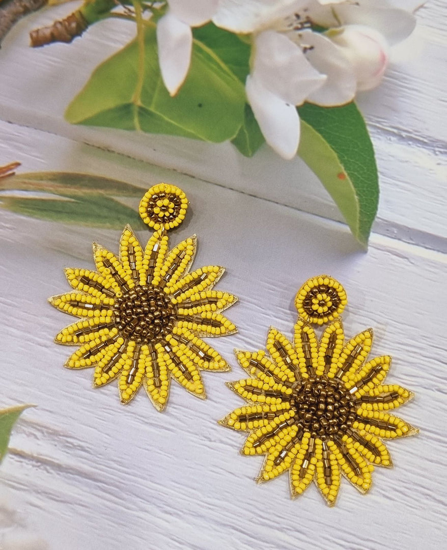 SUNFLOWER BEADS HANDMADE EARRINGS FOR GIRLS & WOMENS