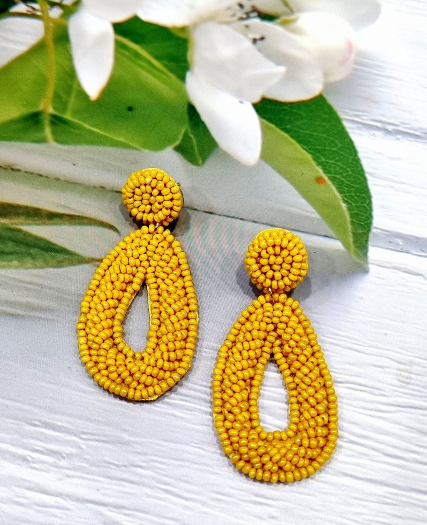 PEAR SHAPED BEADED EARRINGS