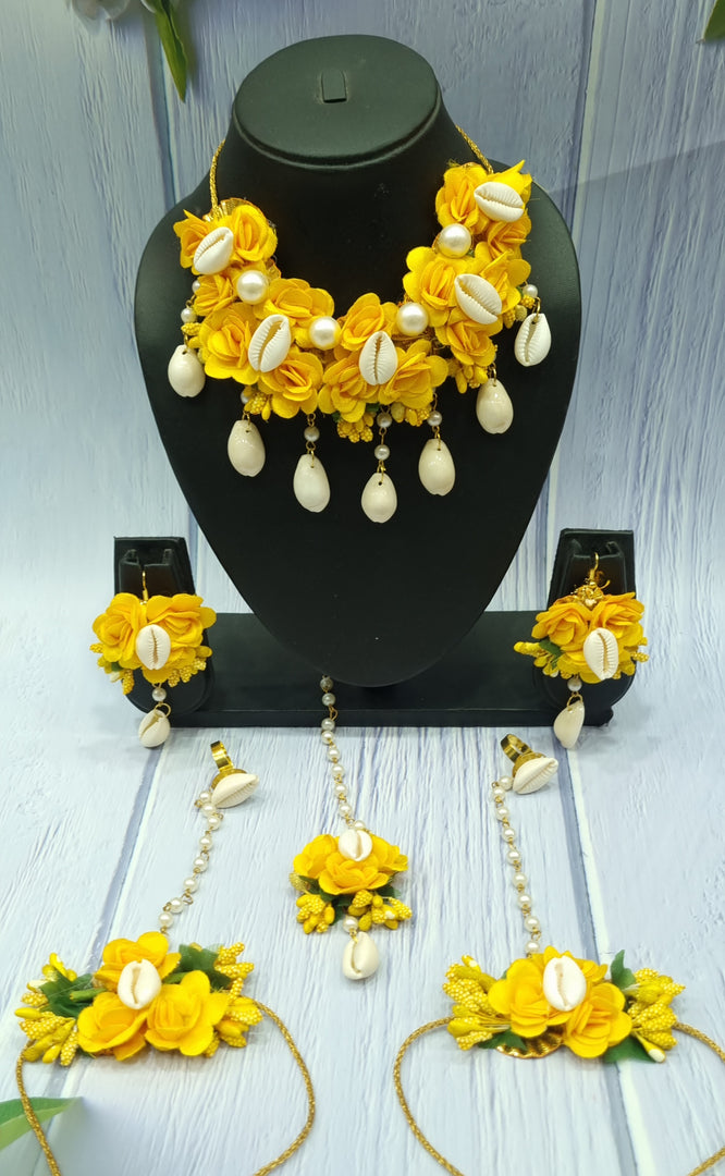 YELLOW Shell Jewellery Sets for Womens SKU332