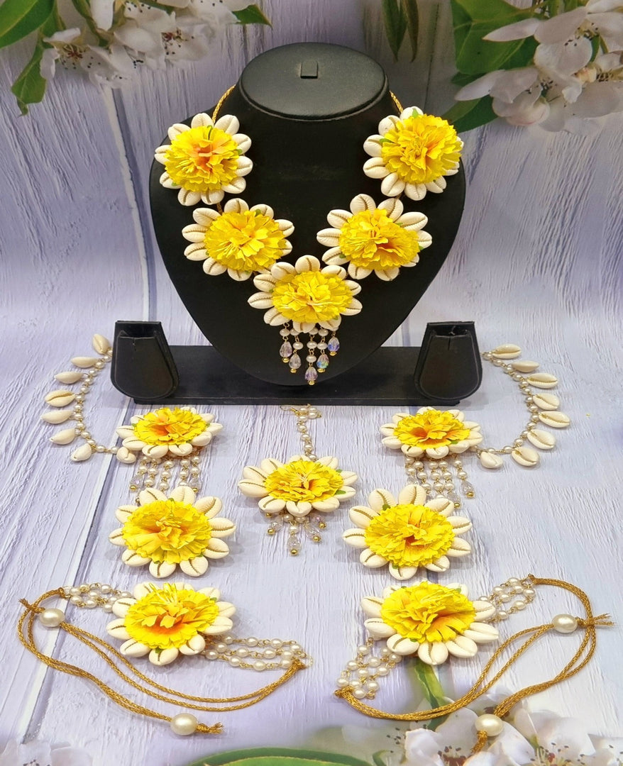 YELLOW CRYSTAL Shell Jewellery Sets for Womens