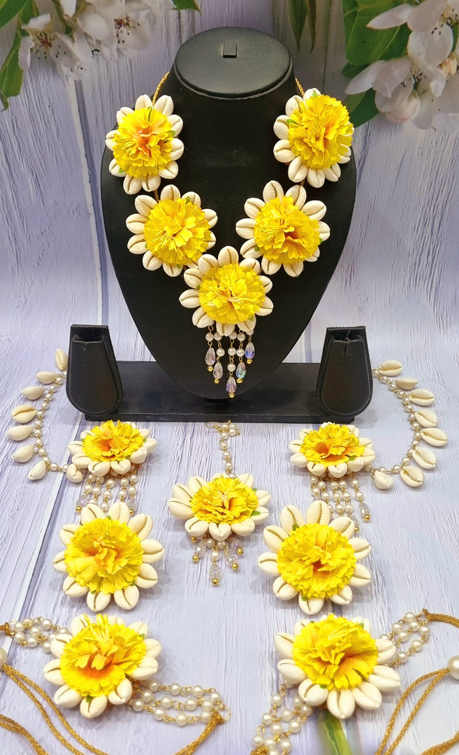 YELLOW CRYSTAL Shell Jewellery Sets for Womens