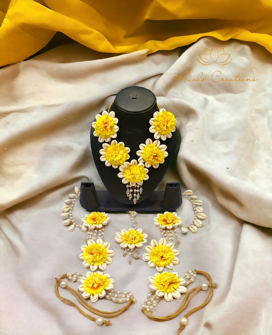 YELLOW CRYSTAL Shell Jewellery Sets for Womens