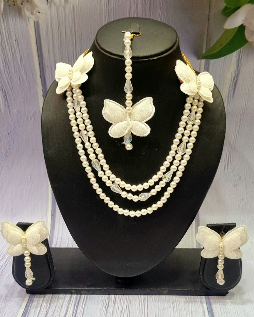 WHITE CRYSTAL Jewellery Necklace Set for Girls