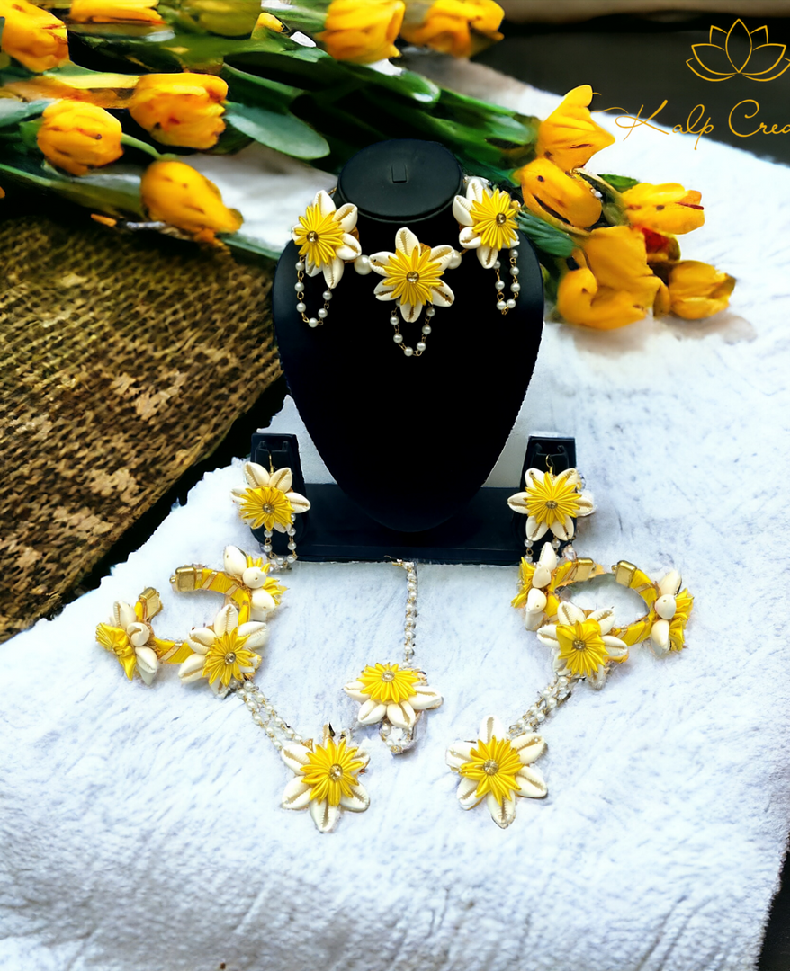 YELLOW SHELL Jewellery Necklace Set for Girls & Womens