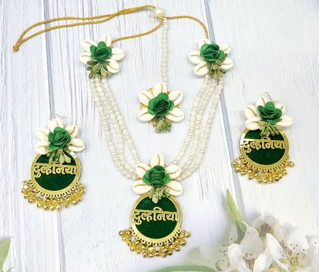 GREEN LONG STYLE Jewellery Necklace Set for Girls and Women