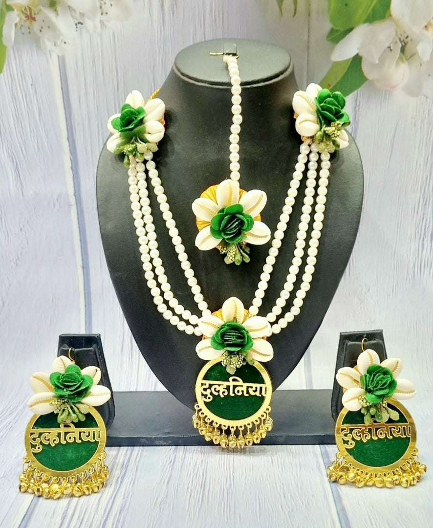 GREEN LONG STYLE Jewellery Necklace Set for Girls and Women