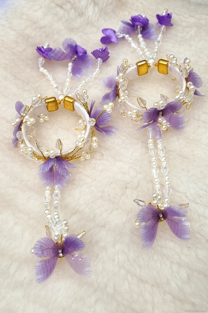 LAVENDER BUTTERFLY CRYSTAL HANDMADE Jewellery Sets for Womens SKU394