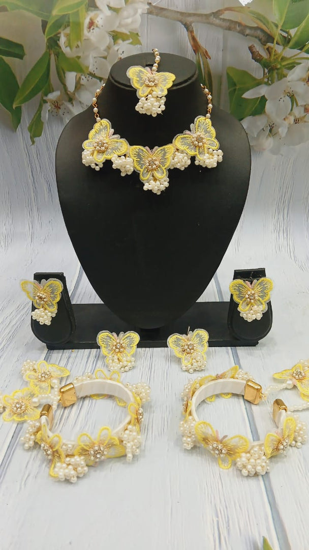 YELLOW HANDMADE BUTTERFLY Jewellery Sets for Womens SKU396