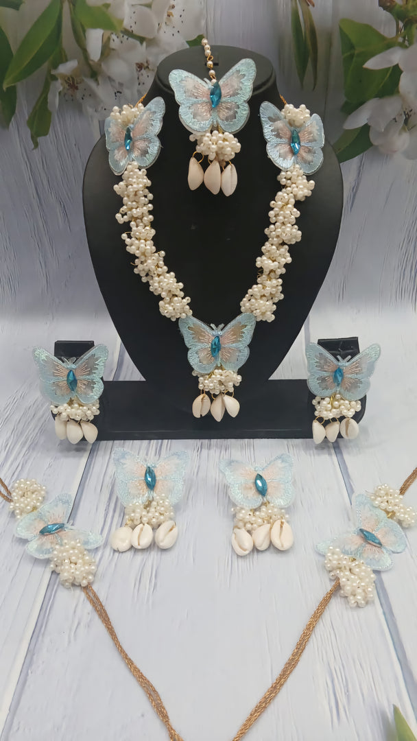 POWDER BLUE BUTTERFLY Jewellery Sets for Womens SKU397