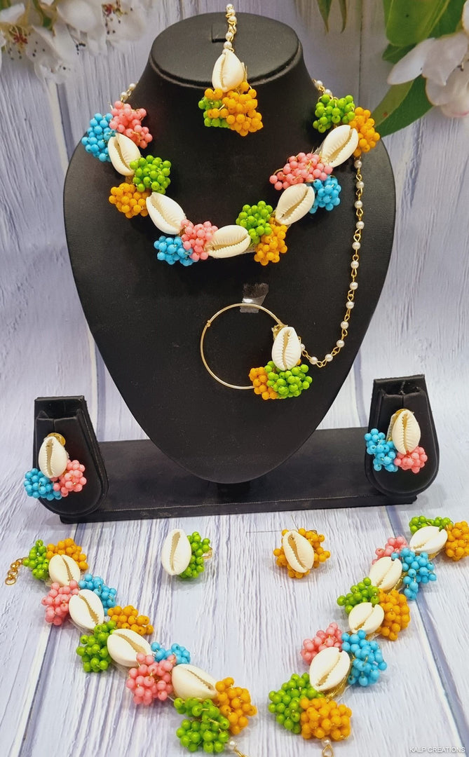 MULTICOLOR SHELL SET FOR NAVRATRI  SKU414