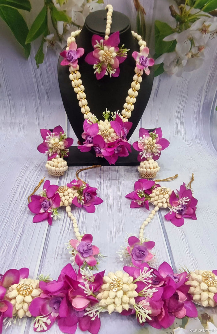 ORCHID LONG SET WITH BELT for Haldi-Mehndi SKU429 – Kalp Creations