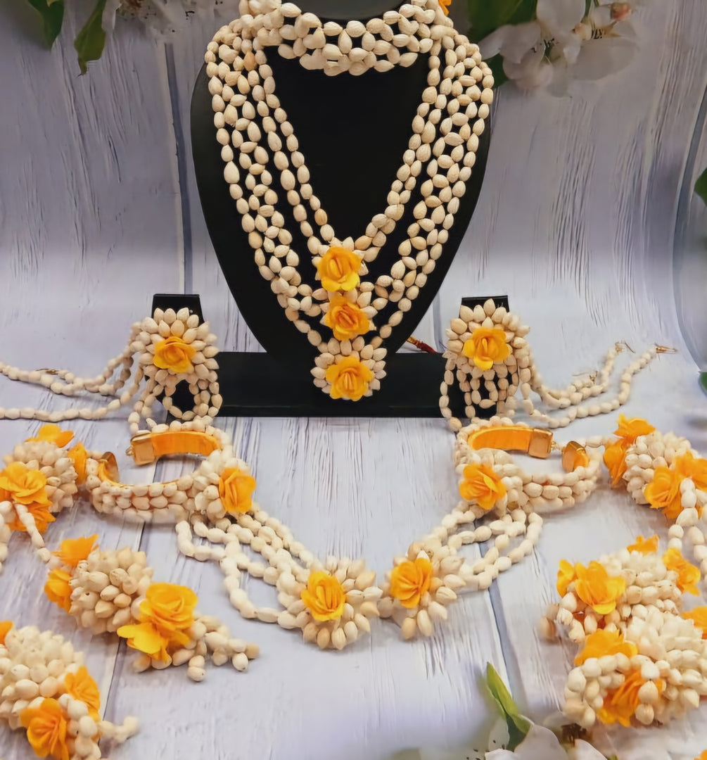 BRIDAL YELLOW MOGRA SET for Haldi-Mehndi Ceremony