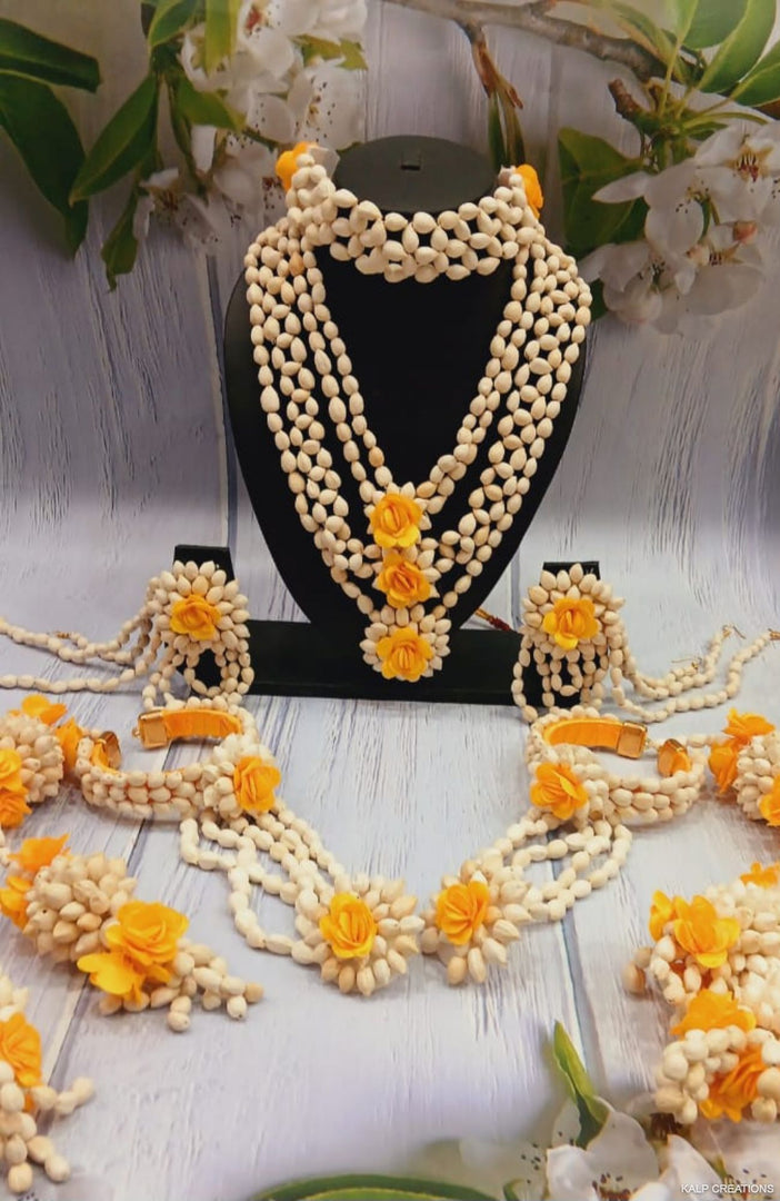 BRIDAL YELLOW MOGRA SET for Haldi-Mehndi Ceremony