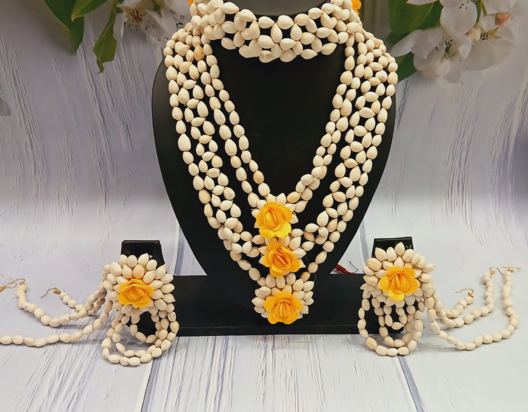 BRIDAL YELLOW MOGRA SET for Haldi-Mehndi Ceremony