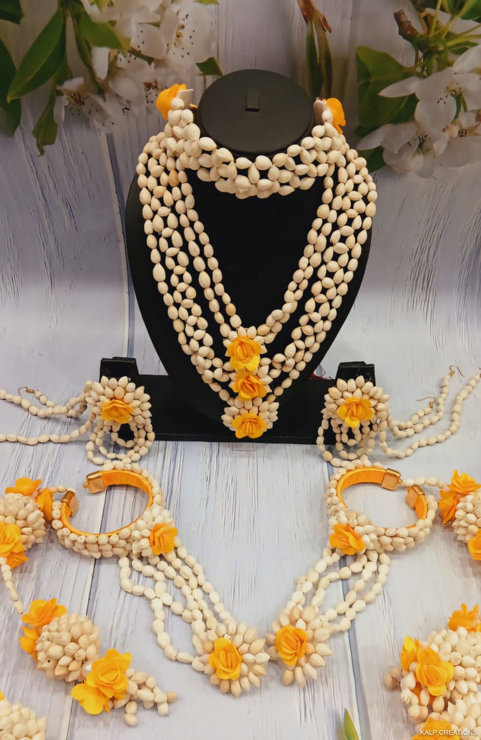 BRIDAL YELLOW MOGRA SET for Haldi-Mehndi Ceremony